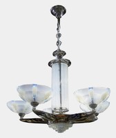 Atelier Petitot French Art Deco Chandelier with Opalescent Glass Rods