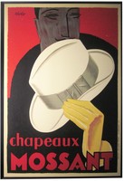 French Art Deco Chapeaux Mossant Poster Designed by Olsky in 1928