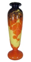 Charles Schneider Cameo Glass Begonias Vase