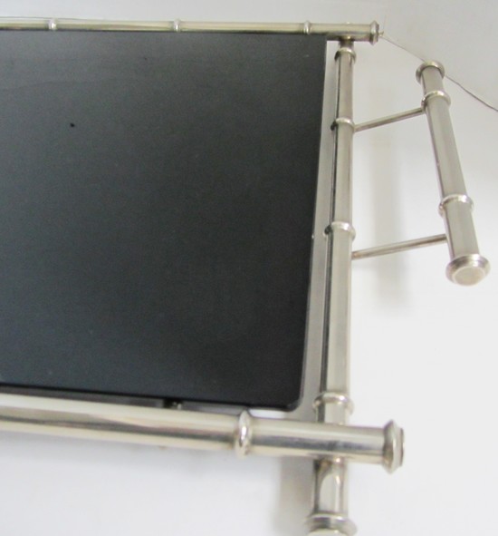 American Art Deco Chrome and Vitrolite Tray