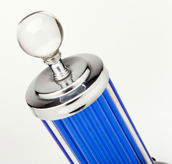 Chrome and Cobalt Blue Glass Rods Table Lamp