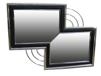 French Art Deco Asymmetrical Double Mirror