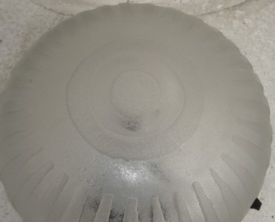 French Art Deco Wrought Iron Table Lamp with Frosted Shade