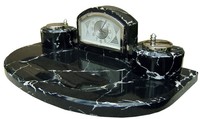French Art Deco Desk Set with Clock