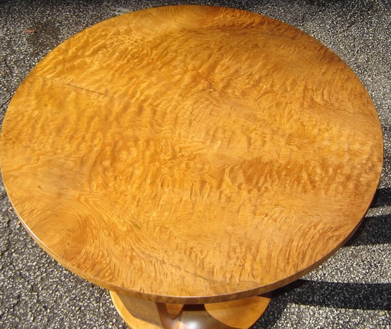 French Art Deco Curly Maple Occasional Table