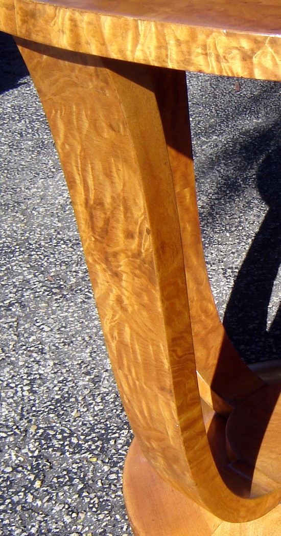French Art Deco Curly Maple Occasional Table