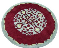 French Art Deco Round Carpet in the Style of Paule Leleu