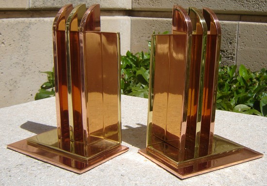 Pair American Art Deco Bookends by Walter Von Nessen for Chase
