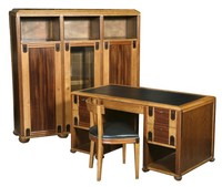 Maurice Dufrene French Art Deco 1925 Paris Exposition Three Piece Desk Set