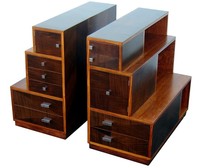 Pair Dynamique Creations American Art Deco Skyscraper End Tables