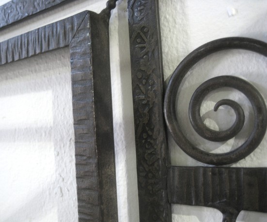 French Art Deco Wrought Iron Hall Tree Entryway Set