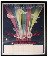 Rare French Art Deco Paris 1937 Exposition Internationale Poster by Magd Herest