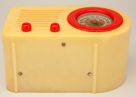 FADA Yellow and Red American Art Deco Catalin BULLET Radio