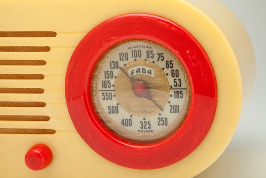 FADA Yellow and Red American Art Deco Catalin BULLET Radio