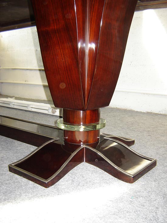 French Art Deco Glass Circles Palissandre Dining Table