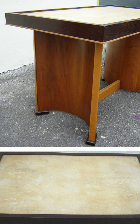 French Art Deco Parchment Top Coffee Table