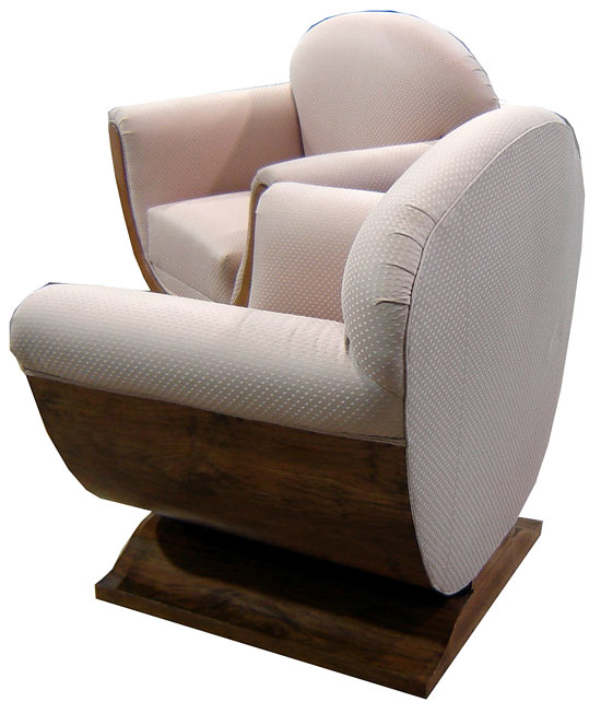 Pair French Art Deco Lounge / Club Chairs