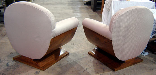 Pair French Art Deco Lounge / Club Chairs