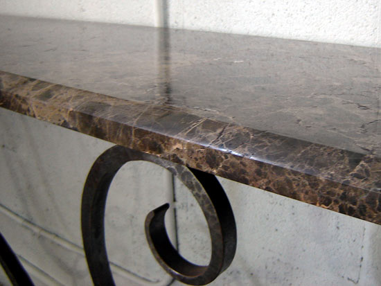 Large Raymond Subes Wrought Iron and Marble Console