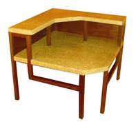 Paul Frankl American Art Deco Cork and Mahogany Corner Table