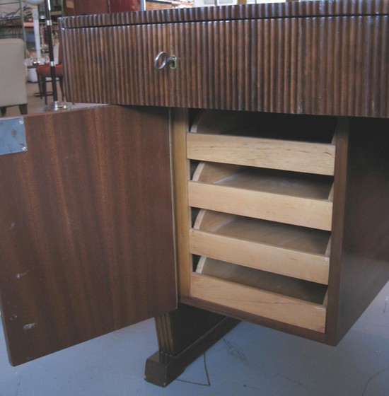 French Art Deco Mahogany Desk