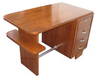 French Art Deco Mahogany Streamline Desk
