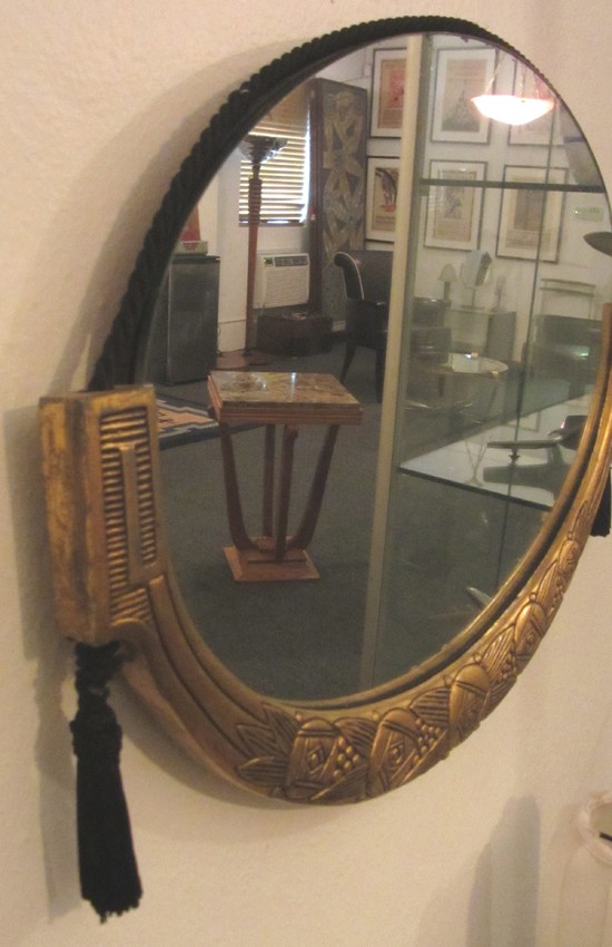 French Art Deco Gold Leaf Mirror