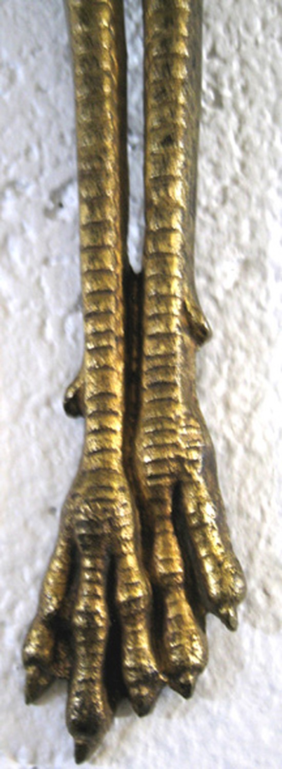 Pair French Art Deco Bronze Dore and Alabaster Stork Wall Sconces