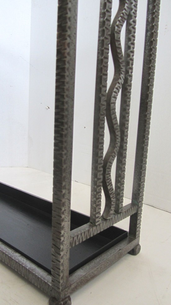 French Art Deco Wrought Iron Umbrella Stand