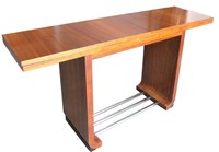 Gilbert Rohde American East Indian Laurel Art Deco Console Dining Table