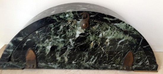 French Art Deco Charles Hour Marble Bronze Table or Mantel Clock