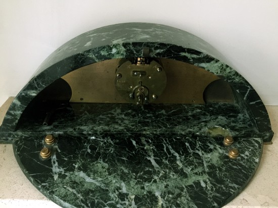 French Art Deco Charles Hour Marble Bronze Table or Mantel Clock