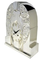 French Art Deco Silver over Bronze Clock