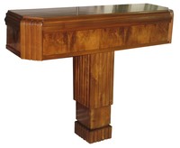 French Art Deco Figured Walnut Console