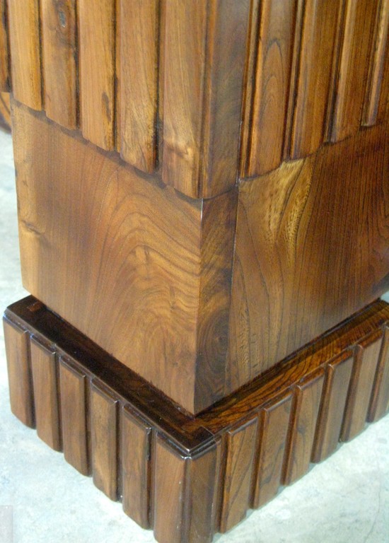 French Art Deco Figured Walnut Console