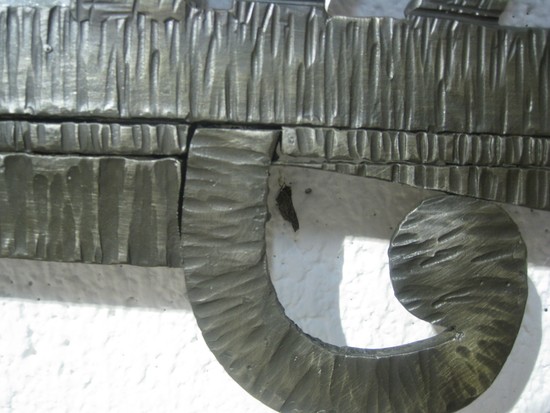 French Art Deco Wrought Iron Mirror Geometric Waves