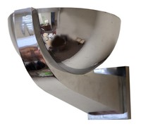 Pair French Art Deco Perzel Streamline Chrome Sconces