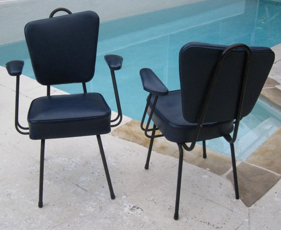 Pair French Modern Design Fifties Streamline Armchairs