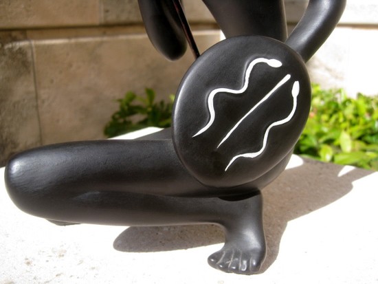 Austrian Art Deco Ceramic Female Warrior Figure