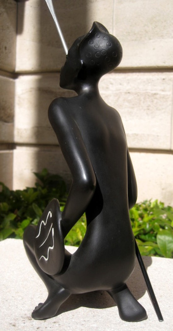 Austrian Art Deco Ceramic Female Warrior Figure