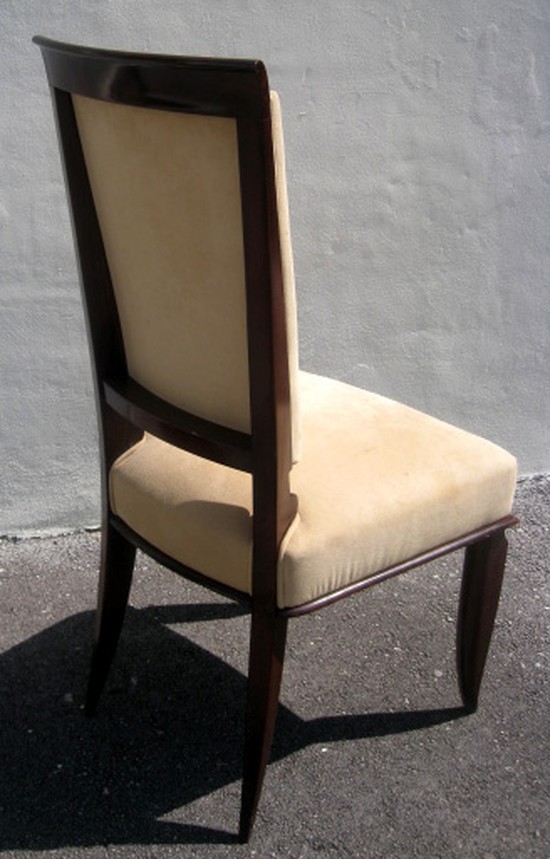 Six Jules Leleu French Art Deco Dining Chairs
