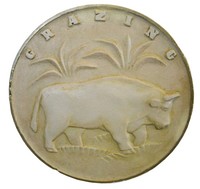 Charles Dodson American Art Deco Cattle Wall Sculpture