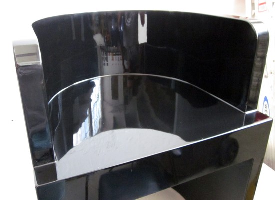 Italian Art Deco Black Lacquer Chair by Guiseppe Pagano