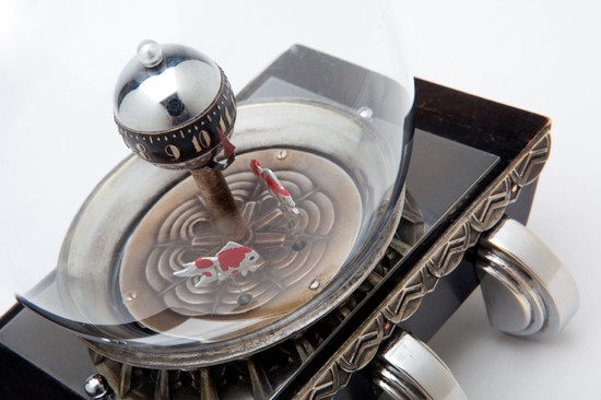 Japanese Art Deco Clock with Goldfish