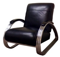 KEM Weber American Art Deco Streamline Triple Band Armchair