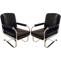 Pair K.E.M. Weber American Art Deco Springer Chairs
