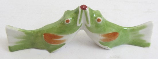 Nine French Art Deco Kissing Fish Knife Rests by Sandoz for Haviland