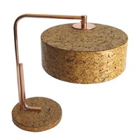Kurt Versen Cork and Copper American Art Deco Table Lamp