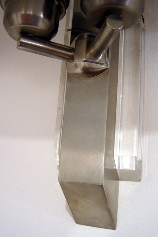 Pair French Art Deco Lucite and Nickel Sconces