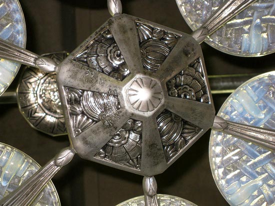 Six Arm Opalescent Shade Chandelier